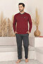 Dreamy Cotton Pocketed Buttoned Collar Long Sleeve Knitted Men's Pajama Set - 3