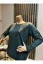 Women's Middle Age and Above Viscose Floral Pattern Stone Embroidered Lycra Mother Combed Cotton Blouse - 3