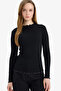 E9540Axbk27 Black Ribbed Camisole T-Shirt Tunic