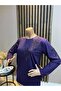 Women's Middle Age and Above Viscose Floral Pattern Stone Embroidered Lycra Mother Combed Cotton Blouse - 3