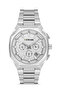 Men's Quartz Wristwatch – Silver Steel Band, Silver Dial Cornered Case Dm-00106G-A1