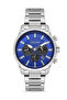 Men's Wristwatch Quartz Movement – Silver Steel Band, Blue Dial Dm-00100G-A3