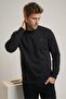 Men's Relax Fit Comfortable Cut Cotton Soft Textured Plain Pique Long Sleeve Crew Neck Sweatshirt - 3