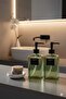 Modern Striped Glass Liquid Soap Dispenser - 400 ml - Green Color Striped - 4