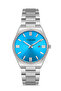 Men's Wristwatch Quartz Silver Steel Band Blue Dial with Date Display Dm-00109G-A3A