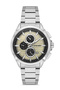 Men's Wristwatch Quartz Multifunction Steel Band, Gold Dial Dm-00118G-A6