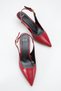 Women's Buckle Open-Back Heeled Shoes Burgundy Yanki (5.5 cm) - 3