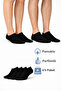 Black Unisex Booties Socks, Pack of 6 – Cotton, Odorless, Anti-Sweat, Daily & Sports Use