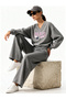 Paris Printed V-Neck Wide-Leg Casual Stylish Top and Bottom Tracksuit Set - 3