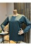 Women's Middle Age and Above Viscose Stoned Tailed Star Lycra Mother Combed Cotton Blouse - 2