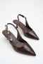 Women's Buckle Open-Back Heeled Shoes Bitter Brown Yanki (5.5 cm)
