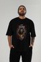 Loke 2 Front Printed Black Oversize T-Shirt Men's Women's Cotton Crew Neck T-Shirt - 6