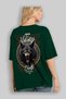 Viking Mythology 27 Back Printed Green Oversize T-Shirt Men Women Cotton Crewneck Tshirt - 4