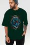 Jörmungandr Front Printed Green Oversize T-Shirt Men Women Cotton Crew Neck Tshirt - 6