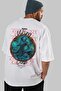 Loke Back Printed White Oversize T-Shirt Men Women Cotton Crew Neck T-Shirt - 7