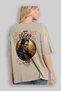 Viking Mythology 2 Back Printed Beige Oversize T-Shirt Men Women Cotton Crew Neck T-Shirt - 3