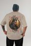 Viking Mythology 2 Back Printed Beige Oversize T-Shirt Men Women Cotton Crew Neck T-Shirt