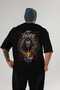 Loke 2 Back Printed Black Oversize T-Shirt Men's Women's Cotton Crew Neck T-Shirt