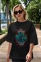 Loke Front Printed Black Oversize T-Shirt Men Women Cotton Crew Neck T-Shirt - 5