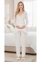 New Season Ecru Long Sleeve Elegant Lace Detailed Special Design Maternity Pajama Set - 3