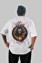 Loke 2 Back Printed White Oversize T-Shirt Men's Women's Cotton Crew Neck T-Shirt