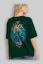 Njord Back Printed Green Oversize T-Shirt Men Women Cotton Crew Neck T-Shirt - 4