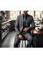 Premium Gray Suit – Men's Slim Fit with Vest, Blazer, Notched Lapel, Gold Buttons - 6