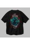 Loke Back Printed Black Oversize T-Shirt Men's Women's Cotton Crew Neck T-Shirt - 3