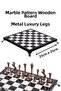 Mc54 - Metal Chess Set - 25cm Marble Pattern Chessboard - Certified Antique Metal Stones - 3