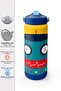 Navy Blue Indigo Robot Patterned Steel Thermos with Folding Spout 650 ml 38387