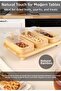 Set of 3 Bamboo Snack Bowls with Stand - Lidded Bamboo Bowl for Coffee Side Serving Breakfast Serving Bowl - 2