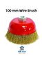 Fringed Bowl Wire Brush 100 mm Spiral Grinding Compatible – Metal Brush for Rust and Paint Removal - 3