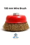 Fringed Bowl Wire Brush 100 mm Spiral Grinding Compatible – Metal Brush for Rust and Paint Removal