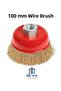 Fringed Bowl Wire Brush 100 mm Spiral Grinding Compatible – Metal Brush for Rust and Paint Removal - 4