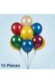 15 Pcs Metallic Mixed Color Shiny Balloons Birthday Celebration Ornament and Material - 2