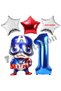 Avengers Captain America Concept 1 Year Old Navy Blue Number Balloon Set Captain America Birthday Set