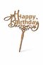 5-Piece Mdf Happy Birthday Written Cake Decoration - Birthday, Party, Celebration Accessory 15X9 cm