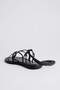 Black Ankle Strap Flip Flops Women's Sandals Takss25Sd00021 - 4