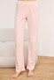 Pembe %100 Pamuklu Çiçekli Dantel Detaylı Fitilli/Pointel Örme Pijama Takımı THMAW26PT00165 - 3