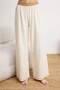 Ekru %100 Pamuklu Puantiyeli Bel Lastik Detaylı Örme Pijama Takımı THMSS26PT00059 - 3