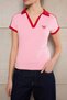 Teen Pembe Fitted/Vücuda Oturan Polo Yaka Kısa Kollu Pamuklu Esnek Örme T-shirt TWOSS26TS00022 - 3