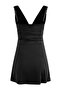 Black V-Neck Covered Regular Skirt Swimsuit Tbess26Ma00052 - 6