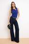 Cobalt Fitted/Cut-Out Detailed Accessory Stretch Knitted Blouse Twoss25Bz00402