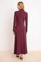 Plum Unlined Plain Knitted Ruched Detail Sandy Hijab Dress Tctss26Eb00089 - 4