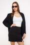 Black Straight Pencil Slit Normal Waist Mini Interlock Knitted Skirt Twoss26Et00064 - 3