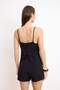 Black Lined Woven Blouse with Button Detail on the Back Twoss26Bz00324 - 4