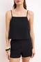 Black Lined Woven Blouse with Button Detail on the Back Twoss26Bz00324 - 3
