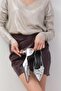 Metallic Silver Color Pointed Toe Women's Heeled Party and Evening Shoes with Bow Accessory - 3