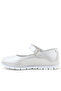 Genuine Leather Silver Velcro and Stone Detailed Girls' Ballerinas - 5