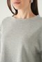 Gray Crew Neck Short Sleeve Blouse 8274A - 4